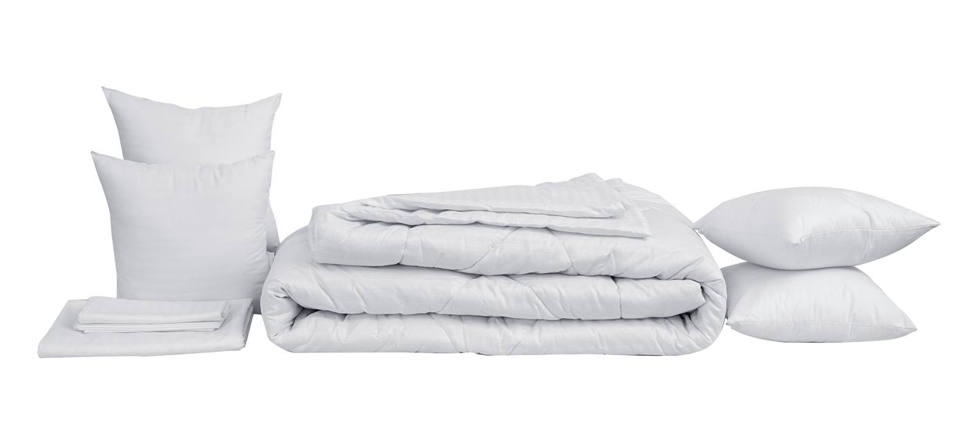 Inaya Comforter Set White & microfiber pillow